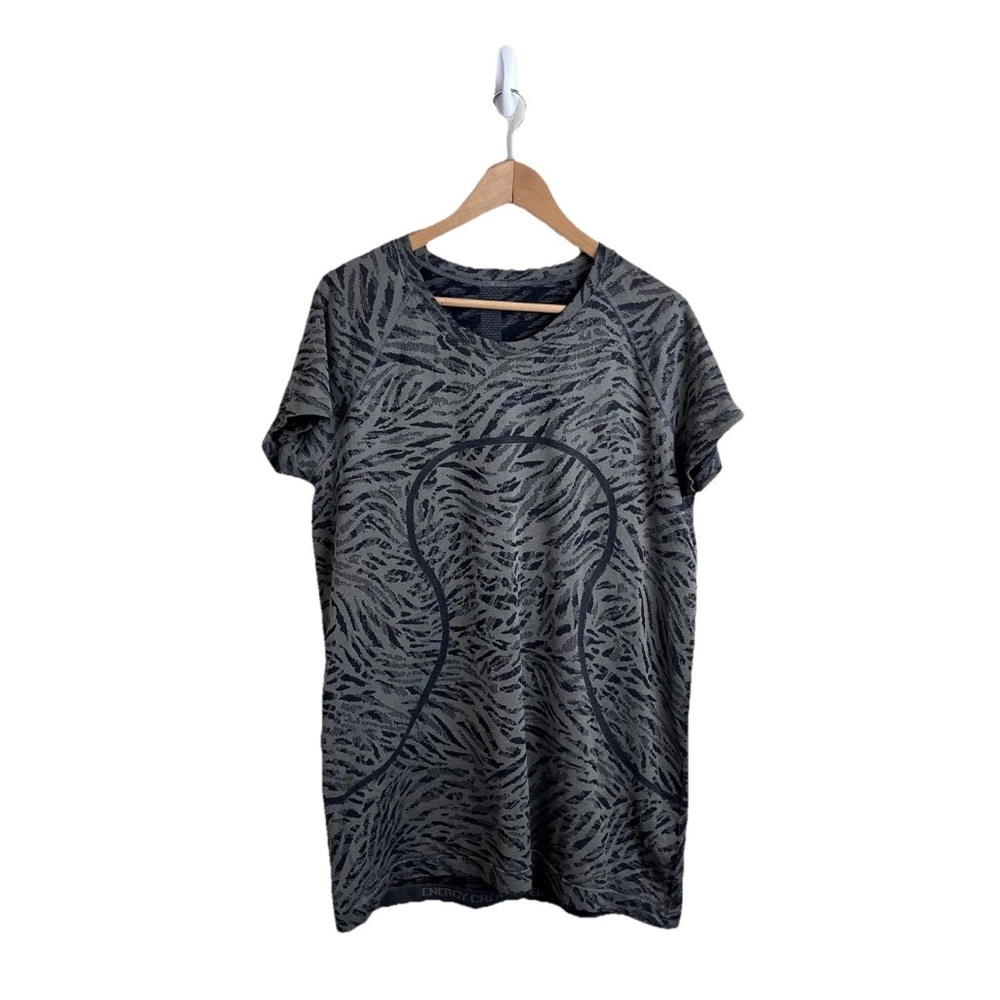 Lululemon Swiftly Tech Short Sleeve Shirt Primal Clash Black Gull Grey